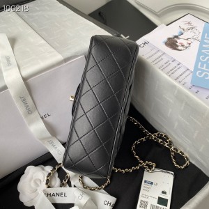 Chanel Mini Flap Bag with Top Handle 20cm AS2431 Lambskin Leather Fall/Winter 2022 Collection - Image 4