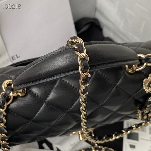 Chanel Mini Flap Bag with Top Handle 20cm AS2431 Lambskin Leather Fall/Winter 2022 Collection - Image 5