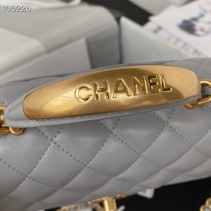 Chanel Mini Flap Bag with Top Handle 20cm AS2431 Lambskin Leather Fall/Winter 2022 Collection - Image 5