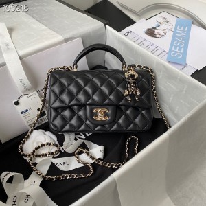 Chanel Mini Flap Bag with Top Handle 20cm AS2431 Lambskin Leather Fall/Winter 2022 Collection - Image 1
