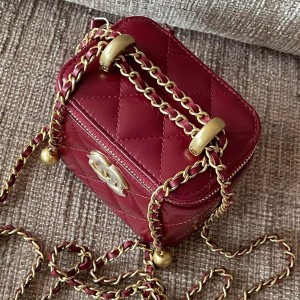 Chanel Mini Vanity Case Bag 12CM Calfskin Leather Gold Hardware Spring/Summer 2021 Collection - Image 7