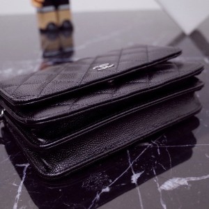 Chanel Mini WOC Bag 15cm A1649 Grained Calfskin Leather Silver Hardware Spring/Summer 2022 Collection - Image 3