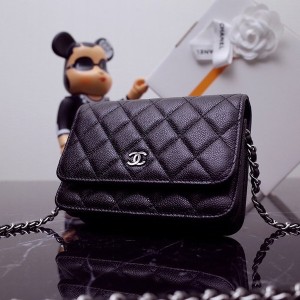 Chanel Mini WOC Bag 15cm A1649 Grained Calfskin Leather Silver Hardware Spring/Summer 2022 Collection - Image 4