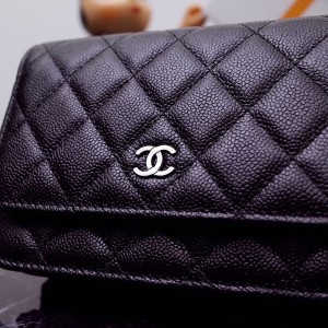 Chanel Mini WOC Bag 15cm A1649 Grained Calfskin Leather Silver Hardware Spring/Summer 2022 Collection - Image 6
