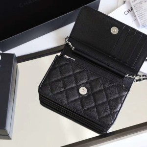 Chanel Mini WOC Bag 15cm Caviar Leather Silver Hardware Fall/Winter 2020 Collection - Image 10