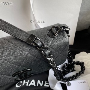 Chanel My Everything Lacquered Logo Flap Bag 20CM AS2302 Caviar Grained Calfskin Leather Lacquer Hardware Cruise 2021 Seasonal Collection - Image 6