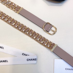 Chanel Pearl Chain Woven 3MM Belt Gold Hardware Calfskin Leather Fall/Winter 2020 Collection - Image 3