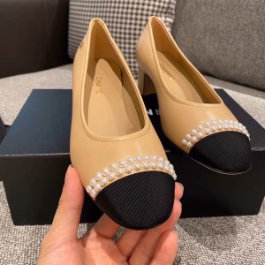 Chanel Pearl Embellished Pumps Calfskin Leather Fall/Winter 2021 Collection - Image 3