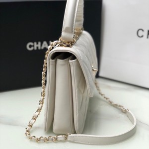 Chanel Quilted Trendy CC Bag 25cm AS92236 Gold Hardware Lambskin Leather Spring/Summer 2022 Collection - Image 4