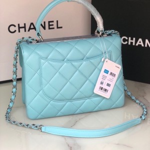 Chanel Quilted Trendy CC Bag 25cm AS92236 Silver Hardware Lambskin Leather Spring/Summer 2022 Collection - Image 3