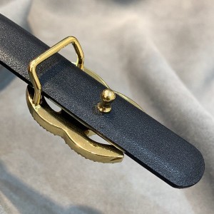 Chanel Rhinestone CC Logo 1.5CM Belt Gold Hardware Grained Calfskin Leather Fall/Winter 2020 Collection - Image 3