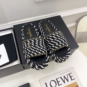 Chanel Rope Chanel Embellished Sandals Tweed/Calfskin Leather Spring/Summer 2022 Collection - Image 3