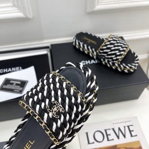 Chanel Rope Chanel Embellished Sandals Tweed/Calfskin Leather Spring/Summer 2022 Collection - Image 4