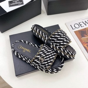 Chanel Rope Chanel Embellished Sandals Tweed/Calfskin Leather Spring/Summer 2022 Collection - Image 5