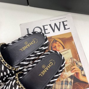Chanel Rope Chanel Embellished Sandals Tweed/Calfskin Leather Spring/Summer 2022 Collection - Image 8