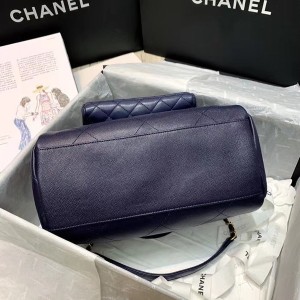 Chanel Round Handle Bowling Bag With Strap 35cm Lambskin Leather Gold Hardware Cruise 2020 Collection AP1073 - Image 4