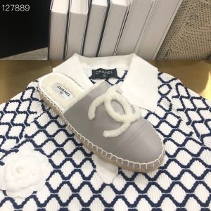 Chanel Shearling Fur Espadrille Mules Lambskin Leather Fall/Winter 2020 Collection - Image 7