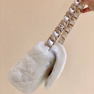 Chanel Shearling Fur Flap Bag 22cm Lambskin Leather Strass Metal Silver Hardware Cruise 2021 Seasonal Collection - Image 5