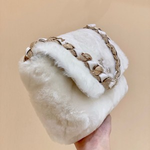 Chanel Shearling Fur Flap Bag 22cm Lambskin Leather Strass Metal Silver Hardware Cruise 2021 Seasonal Collection - Image 6