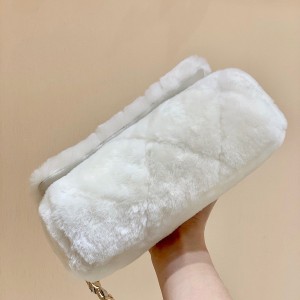 Chanel Shearling Fur Flap Bag 22cm Lambskin Leather Strass Metal Silver Hardware Cruise 2021 Seasonal Collection - Image 10