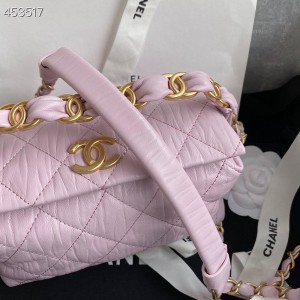 Chanel Small CC Wrapped Strap Bag 20cm Crumpled Lambskin Leather Gold Hardware Spring/Summer 2021 Collection - Image 9