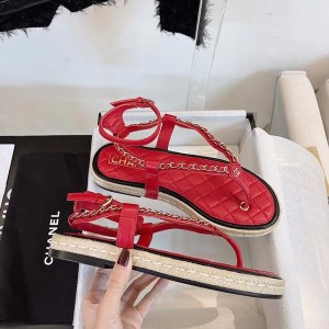 Chanel Strappy Espadrille Sandals Lambskin Leather Spring/Summer 2021 Collection - Image 5