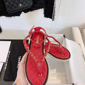 Chanel Strappy Espadrille Sandals Lambskin Leather Spring/Summer 2021 Collection - Image 6
