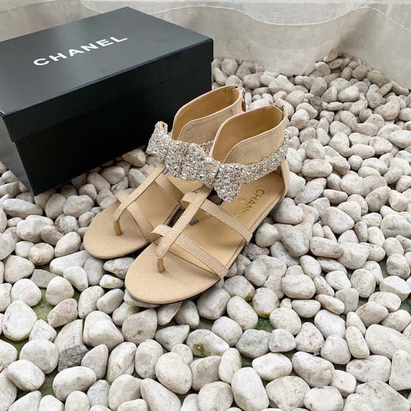 Chanel Strappy Gladiator Bow Embellished Sandals Calfskin Leather Spring/Summer 2020 Collection Size
