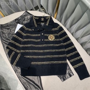 Chanel Stripe Women's Long Sleeved Sweater Fall/Winter 2020 Collection - Image 9