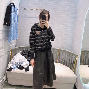 Chanel Stripe Women's Long Sleeved Sweater Fall/Winter 2020 Collection - Image 10