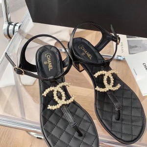Chanel Thong Sandals Lambskin Leather Spring/Summer 2021 Collection - Image 4