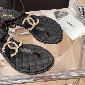 Chanel Thong Sandals Lambskin Leather Spring/Summer 2021 Collection - Image 8
