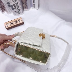 Chanel Top Handle Bag 20cm AS1918 Lambskin Leather Gold Hardware Spring/Summer 2022 Collection - Image 9