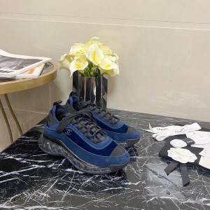 Chanel Transparent Sole Trainer Sneakers Velvet/Calfskin Leather Fall/Winter 2020 Collection - Image 3