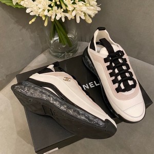 Chanel Transparent Sole Trainer Sneakers Velvet/Calfskin Leather Fall/Winter 2020 Collection - Image 6