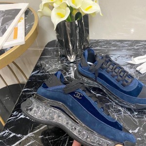Chanel Transparent Sole Trainer Sneakers Velvet/Calfskin Leather Fall/Winter 2020 Collection - Image 8