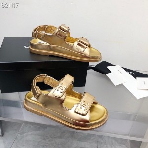 Chanel Velcro Dad Sandals Smooth Calfskin Leather Spring/Summer 2022 Collection - Image 8