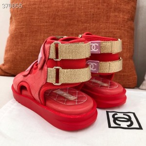 Chanel Velcro Strap Gladiator Sandals Lambskin Leather Spring/Summer 2021 Collection - Image 5