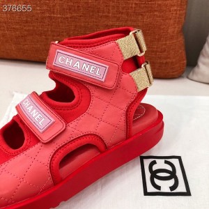 Chanel Velcro Strap Gladiator Sandals Lambskin Leather Spring/Summer 2021 Collection - Image 6