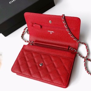 Chanel WOC Bag 20cm AS81165 Grained Calfskin Leather Silver Hardware Spring/Summer 2022 Collection - Image 3