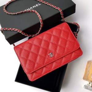 Chanel WOC Bag 20cm AS81165 Grained Calfskin Leather Silver Hardware Spring/Summer 2022 Collection - Image 4