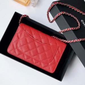 Chanel WOC Bag 20cm AS81165 Grained Calfskin Leather Silver Hardware Spring/Summer 2022 Collection - Image 8
