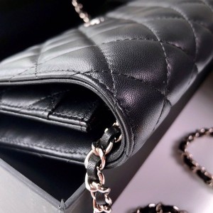 Chanel WOC Bag 20cm AS81165 Lambskin Leather Silver Hardware Spring/Summer 2022 Collection - Image 3