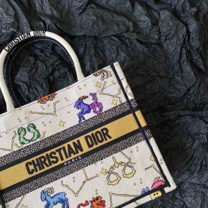Christian Dior Book Tote Bag 25cm 1265 Pixel Zodiac Embroidery Canvas Fall/Winter 2022 Collection - Image 4