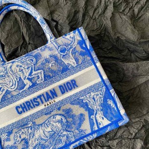 Christian Dior Book Tote Bag 25cm 1265 Toile de Jouy Reverse Transparent Embroidery Canvas Fall/Winter 2022 Collection - Image 4