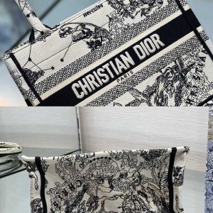 Christian Dior Book Tote Bag 25cm 1265 Toile de Jouy Zodiac Embroidery Canvas Fall/Winter 2022 Collection - Image 6