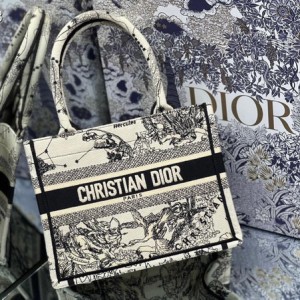 Christian Dior Book Tote Bag 25cm 1265 Toile de Jouy Zodiac Embroidery Canvas Fall/Winter 2022 Collection - Image 9