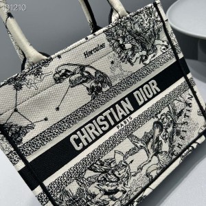 Christian Dior Book Tote Bag 25cm 93361 Toile de Jouy Zodiac Embroidery Canvas Fall/Winter 2022 Collection - Image 4