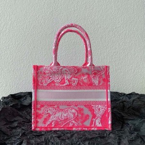 Christian Dior Book Tote Bag 25cm M1265 Toile de Jouy Reverse Transparent Embroidery Canvas Fall/Winter 2022 Collection - Image 4