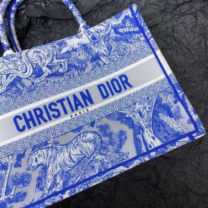 Christian Dior Book Tote Bag 36cm 1286 Reverse Transparent Toile De Jouy Embroidered Canvas Fall/Winter 2022 Collection - Image 4
